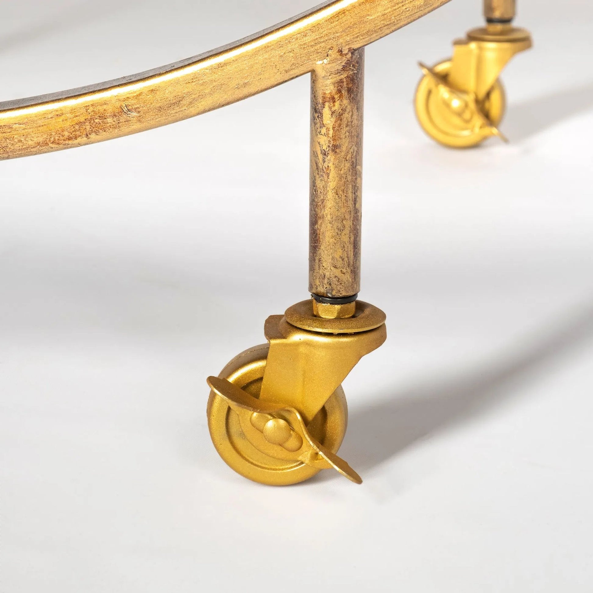 Carola Bar Cart by Mercana in gold. Made from unique in a modern style.