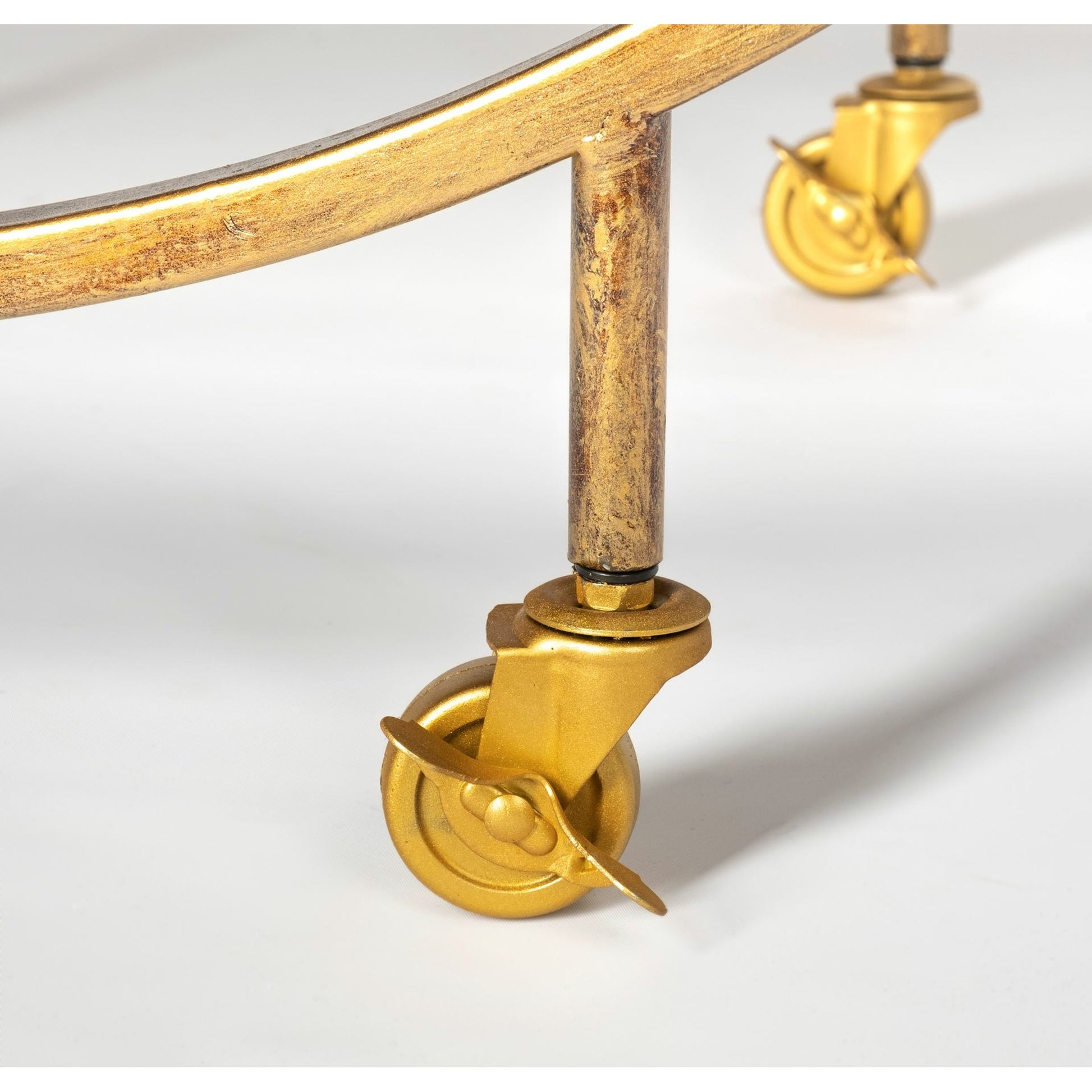 Carola Bar Cart by Mercana in gold. Made from unique in a modern style.