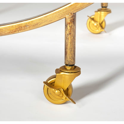 Carola Bar Cart by Mercana in gold. Made from unique in a modern style.