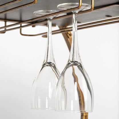 Carola Bar Cart by Mercana in gold. Made from unique in a modern style.