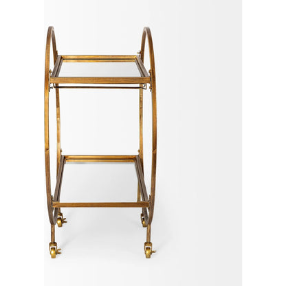 Carola Bar Cart by Mercana in gold. Made from unique in a modern style.