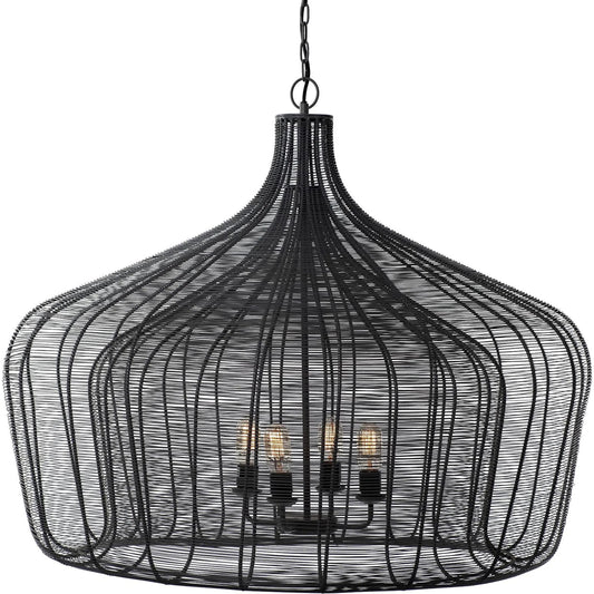 Camila Chandelier by Mercana in flat black polish. Made from unique in a modern style.