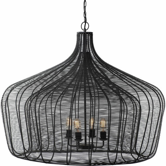 Camila Chandelier by Mercana in flat black polish. Made from unique in a modern style.