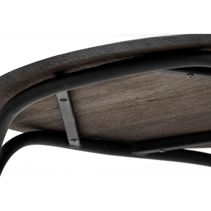 Etienne Table by Mercana in black wood, white marble. Made from unique in a eclectic & global style.