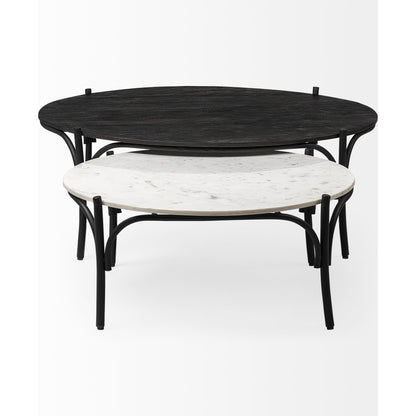 Etienne Coffee Table by Mercana in white marble. Made from marble in a cottage & farmhouse style.
