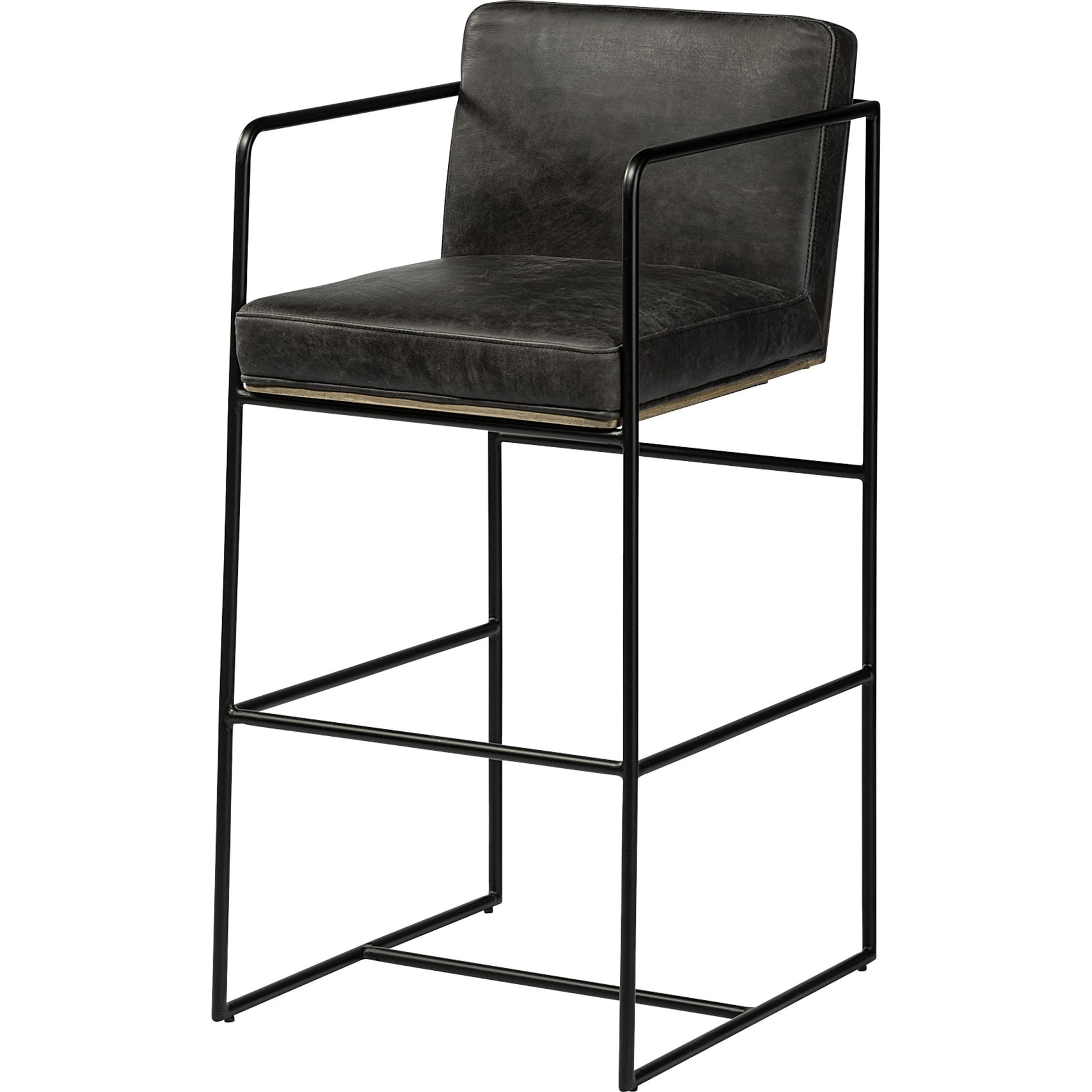 Stamford Leather Seat Bar Stool by Mercana. Made from unique in a modern style.