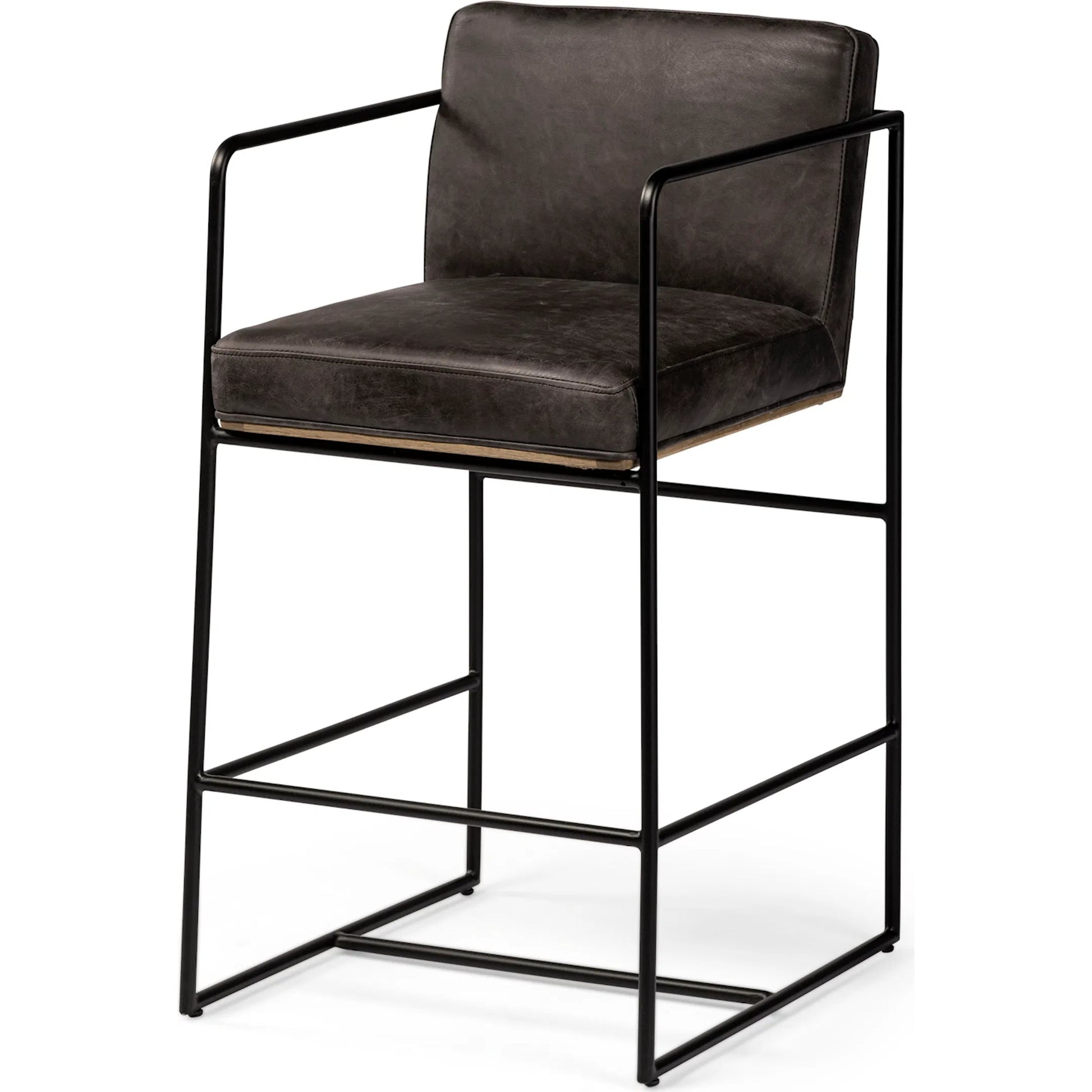 Stamford Leather Seat Counter Stool by Mercana. Made from unique in a modern style.
