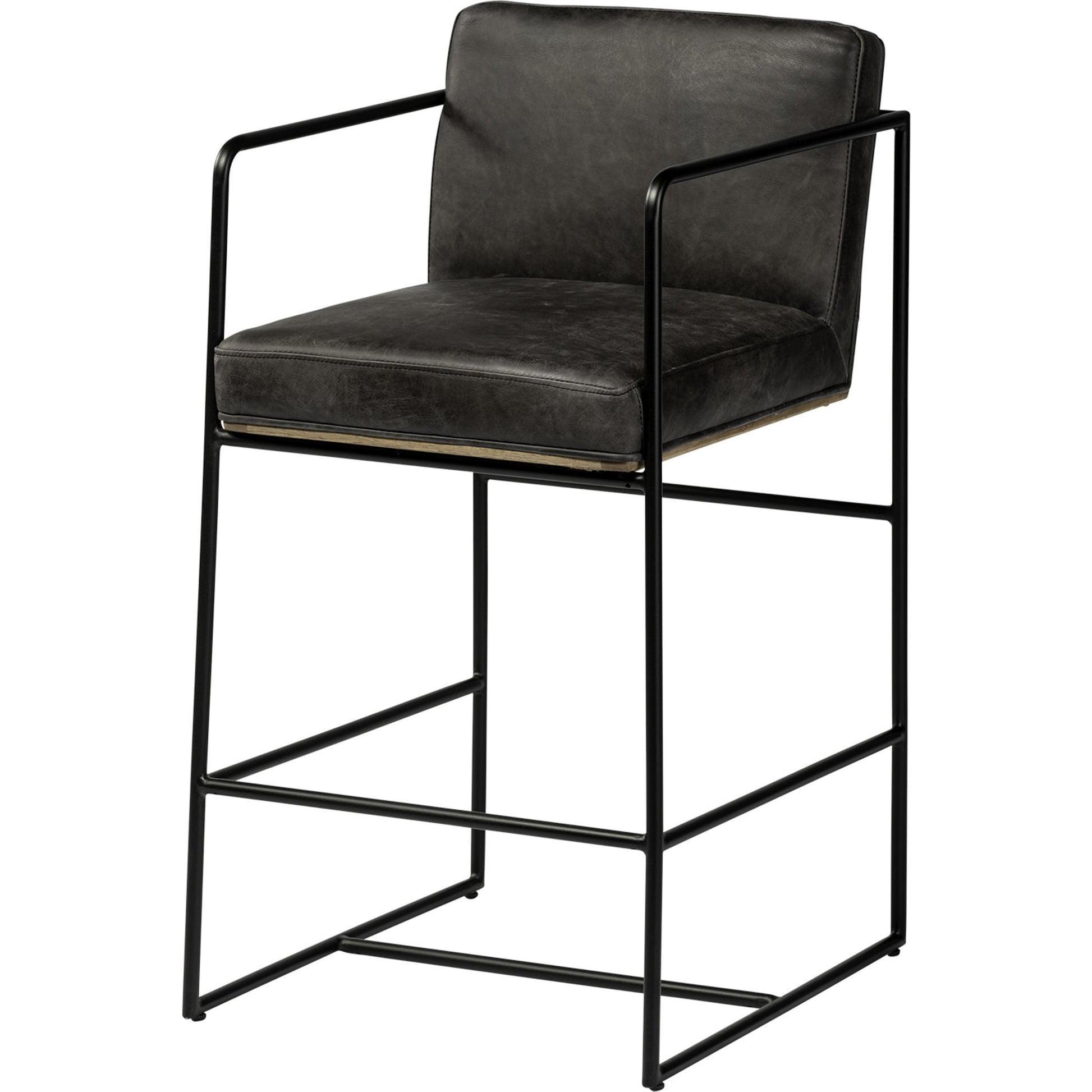 Stamford Leather Seat Counter Stool by Mercana. Made from unique in a modern style.