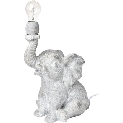 Tantor Table Lamp by Mercana in gray. Made from unique in a eclectic & global style.