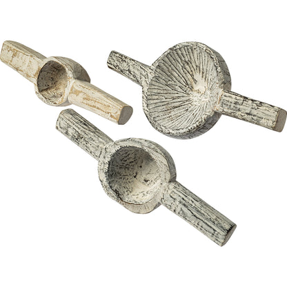 Oro White Tribal Inspired Measuring Cups Set of Three by Mercana in white. Made from unique in a eclectic & global style.