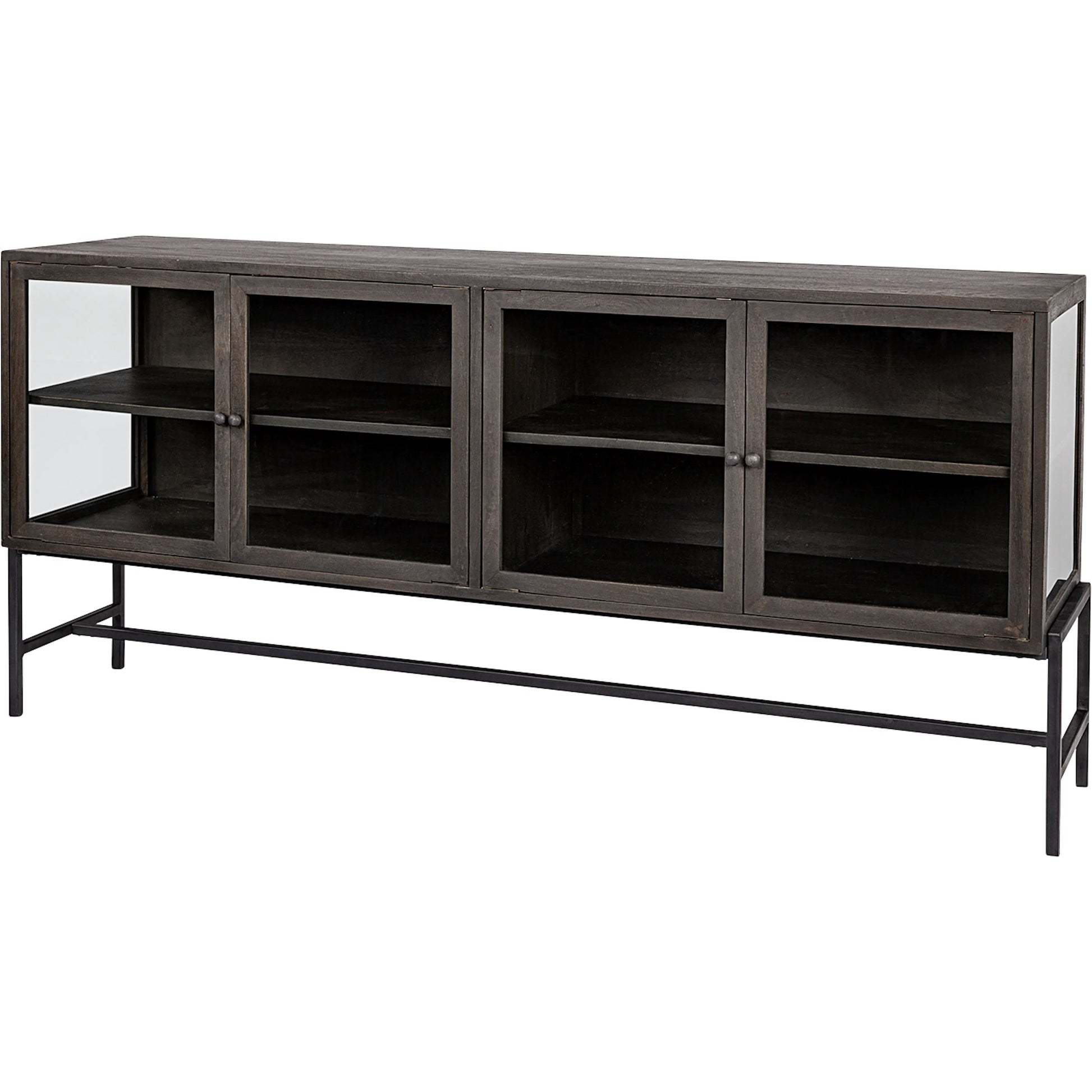 Arelius Sideboard by Mercana. Made from glass, solid wood, steel in a modern style.