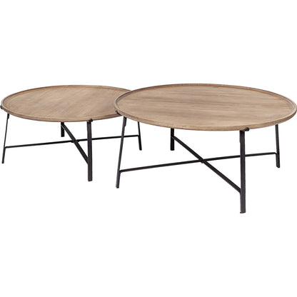 Helios Coffee Table by Mercana in mango wood, natural. Made from unique in a modern style.