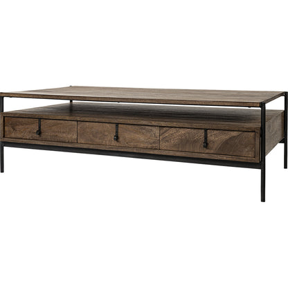 Glenn Coffee Table by Mercana in dark brown. Made from unique in a modern style.