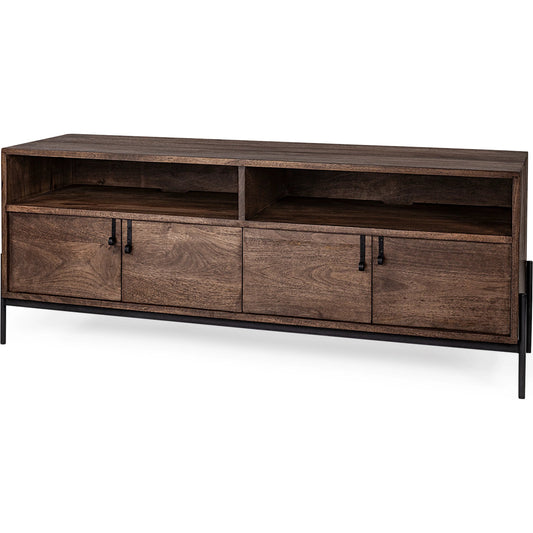 Glenn Media Console by Mercana in dark brown. Made from unique in a modern style.