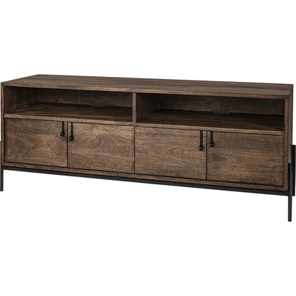 Glenn Media Console by Mercana in dark brown. Made from unique in a modern style.
