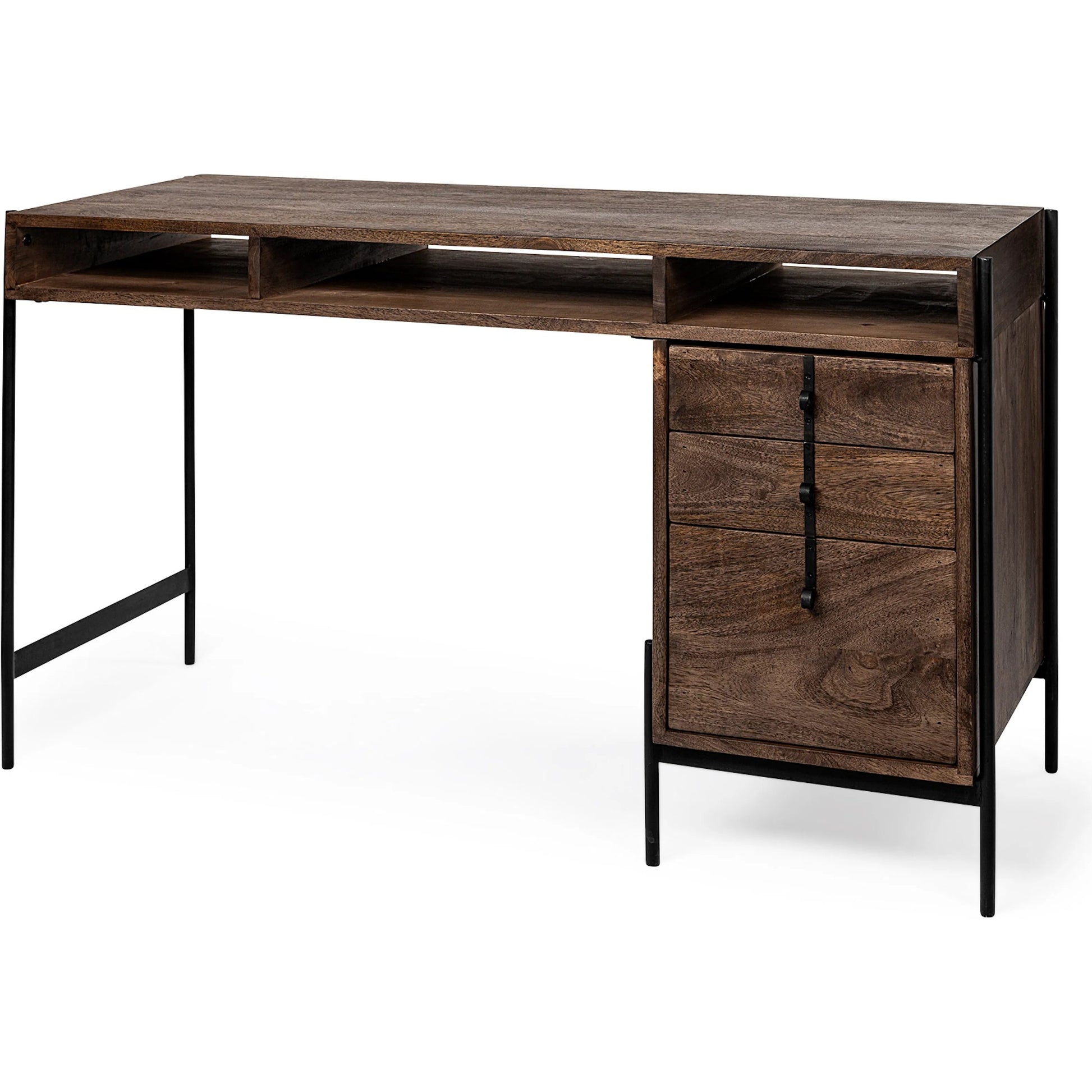 Glenn Office Desk by Mercana in dark brown. Made from unique in a modern style.