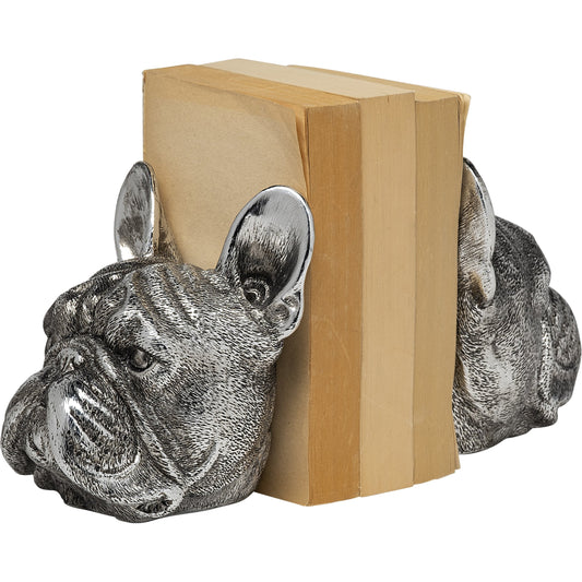 Bruno American Bulldog Bookends Set of Two by Mercana in silver. Made from unique in a eclectic & global style.
