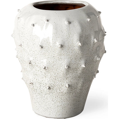 Julian Glossy Spoked Vase by Mercana in white. Made from unique in a eclectic & global style.
