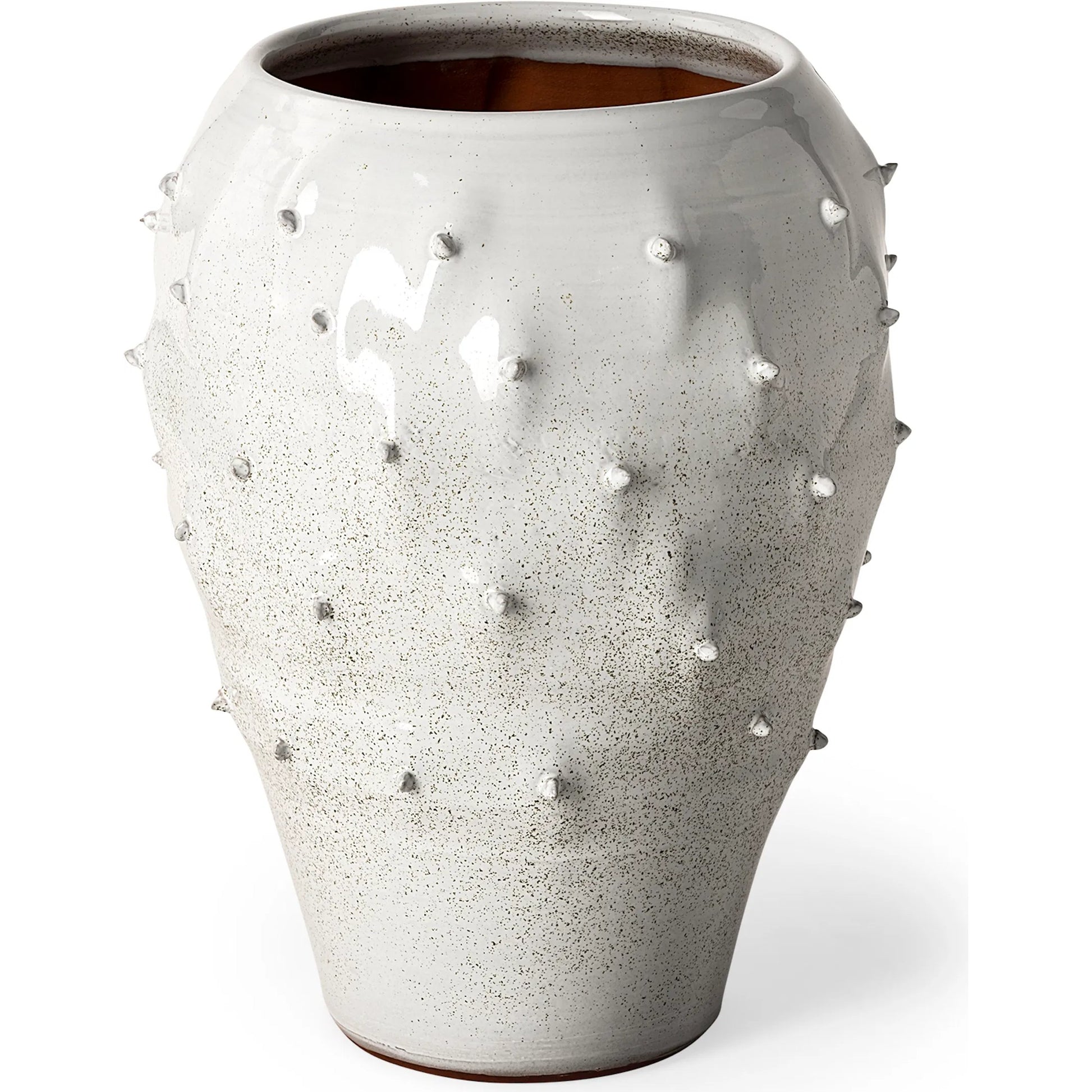 Julian Glossy Spoked Vase by Mercana in white. Made from unique in a eclectic & global style.