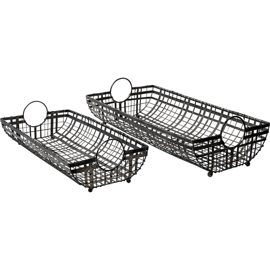 Kenneth Gray Baskets Set of Two by Mercana in gunmetal. Made from unique in a modern style.
