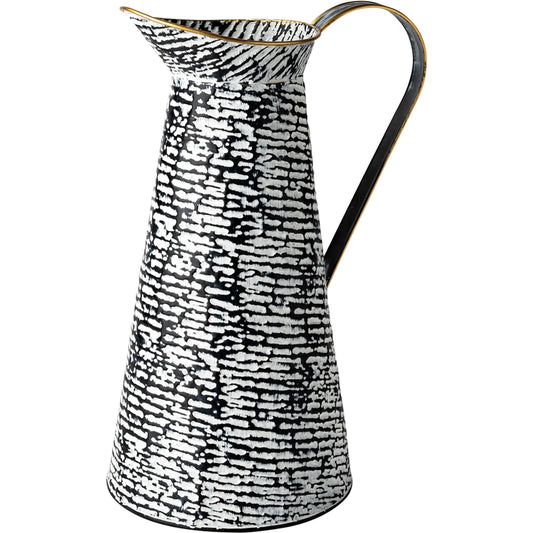 Colette Patterned Vase by Mercana in black. Made from unique in a eclectic & global style.