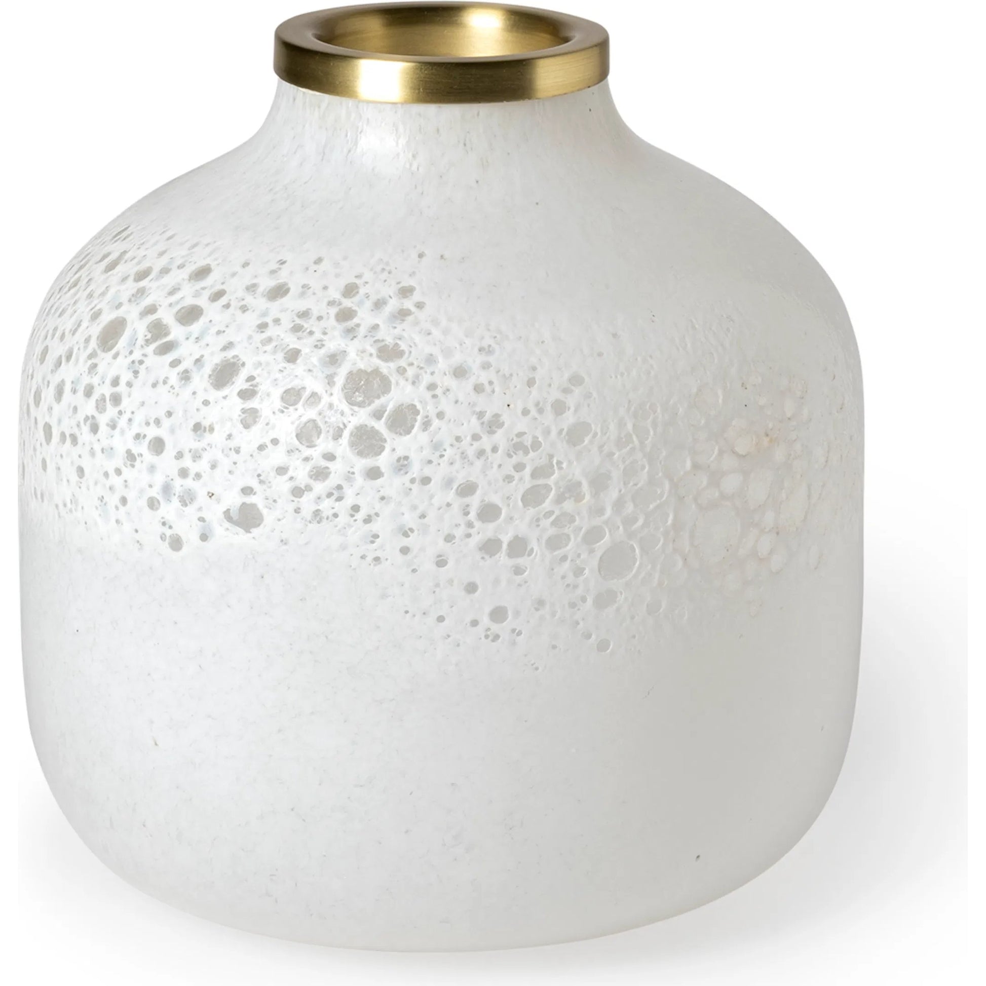 Pearl Gold Rim Glass Vase by Mercana in natural. Made from unique in a eclectic & global style.