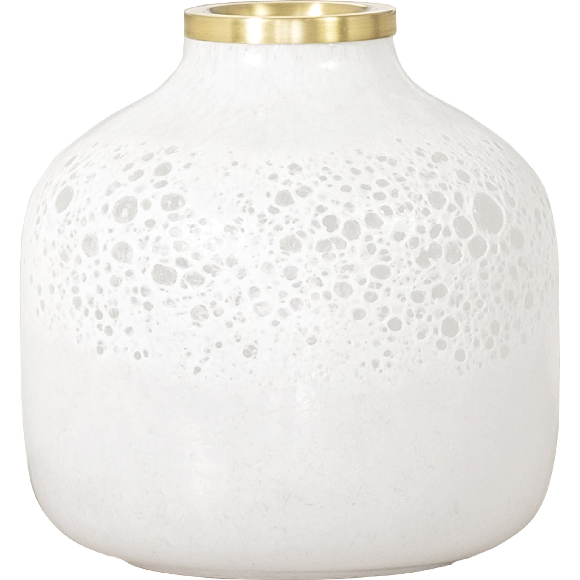 Pearl Gold Rim Glass Vase by Mercana in natural. Made from unique in a eclectic & global style.