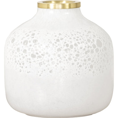 Pearl Gold Rim Glass Vase by Mercana in natural. Made from unique in a eclectic & global style.