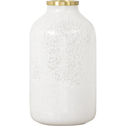 Pearl Gold Rim Glass Vase by Mercana in natural. Made from unique in a eclectic & global style.