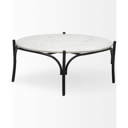 Etienne Coffee Table by Mercana in white marble. Made from marble in a cottage & farmhouse style.