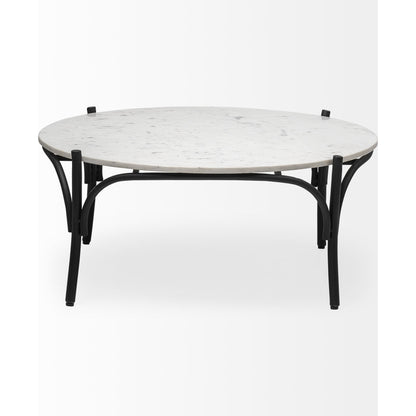 Etienne Coffee Table by Mercana in white marble. Made from marble in a cottage & farmhouse style.