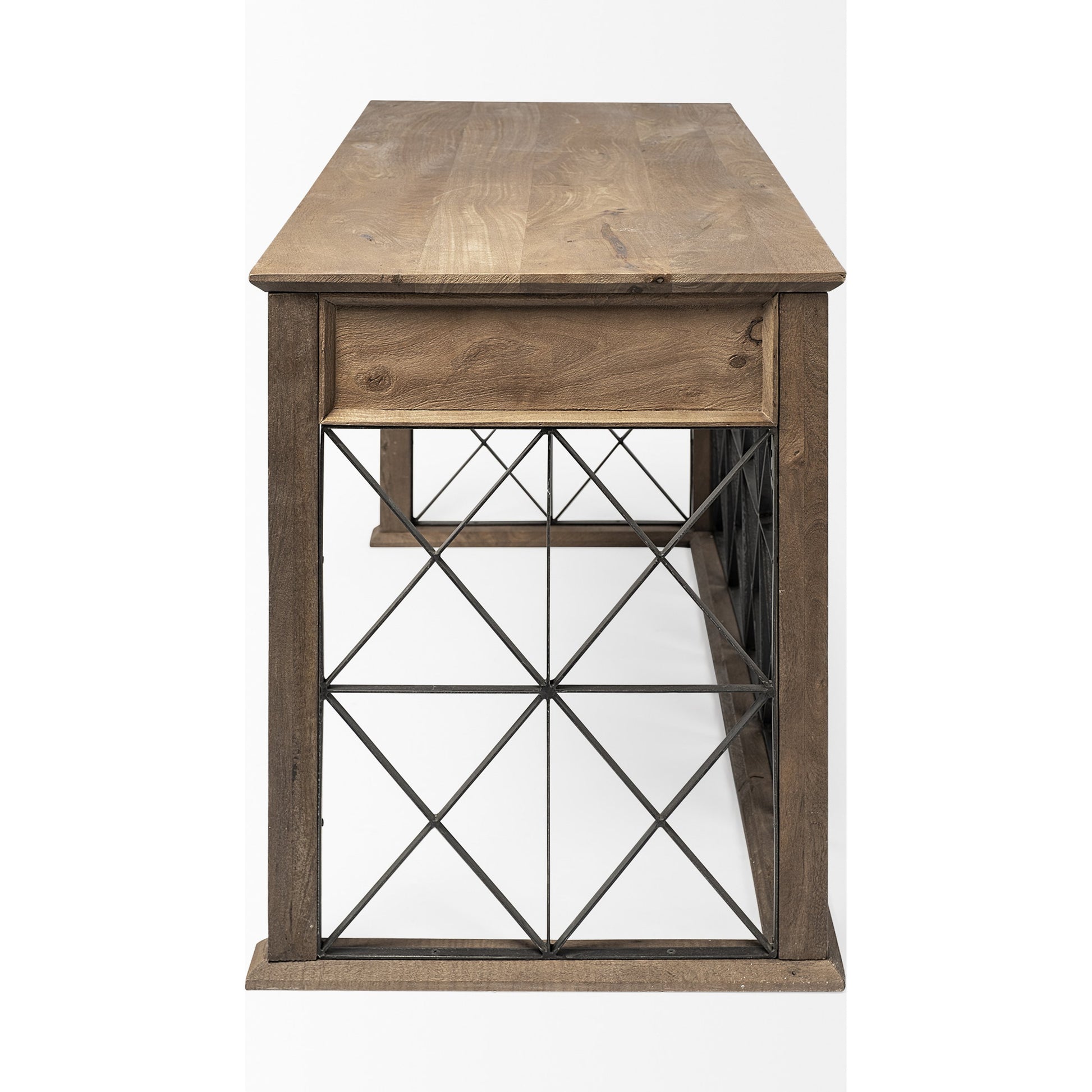 Eldorado Office Desk by Mercana in brown. Made from mango wood in a cottage & farmhouse style.