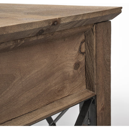 Eldorado Office Desk by Mercana in brown. Made from mango wood in a cottage & farmhouse style.