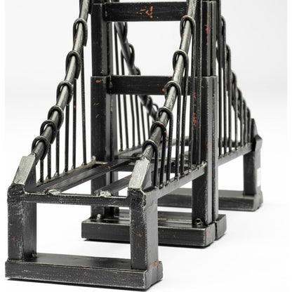 Suspension Wrought Iron Suspension Bridge Bookends Set of Two by Mercana in brown. Made from unique in a traditional style.