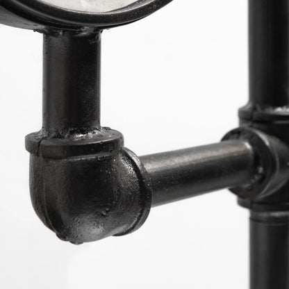 Trifect Iron Pipe Three Face Floor Clock by Mercana in black. Made from metal in a modern style.