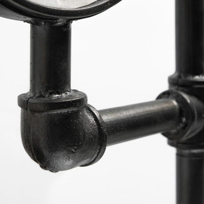 Trifect Iron Pipe Three Face Floor Clock by Mercana in black. Made from metal in a modern style.