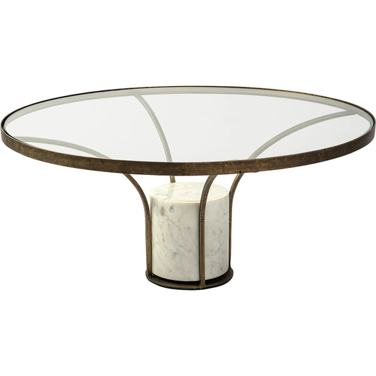Jacinta Coffee Table by Mercana in antiqued gold. Made from unique in a modern style.
