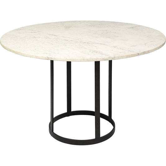 Tanner Round Dining Table by Mercana in natural. Made from unique in a modern style.