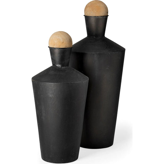 Asher Urns Set of Two by Mercana in natural. Made from unique in a modern style.