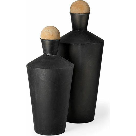 Asher Urns Set of Two by Mercana in natural. Made from unique in a modern style.
