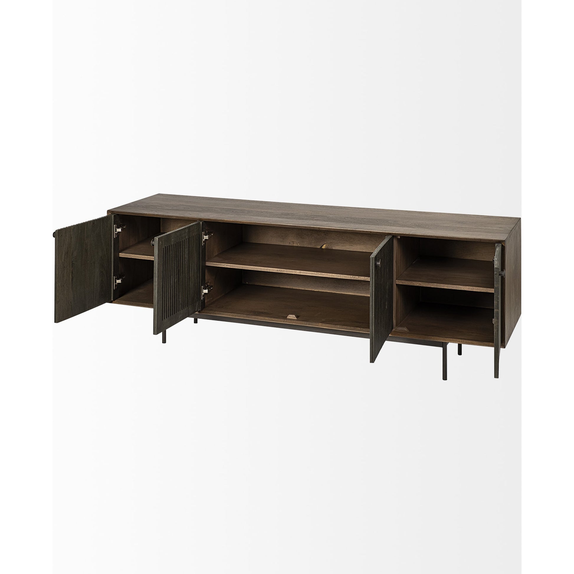 Grace Media Console by Mercana in two-tone brown. Made from unique in a modern style.