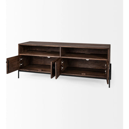 Glenn Media Console by Mercana in dark brown. Made from unique in a modern style.