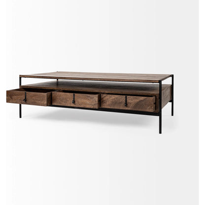 Glenn Coffee Table by Mercana in dark brown. Made from unique in a modern style.
