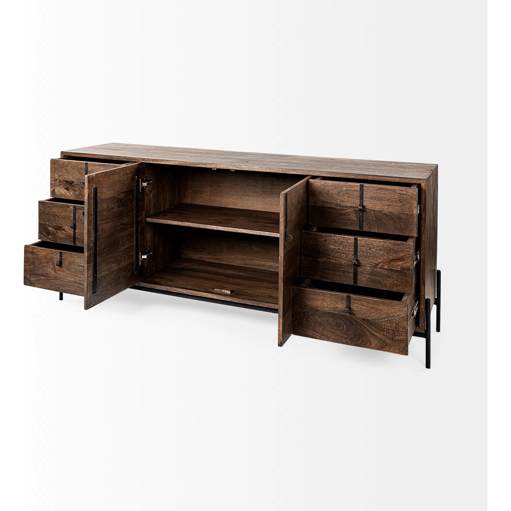 Glenn Sideboard by Mercana in dark brown. Made from unique in a modern style.