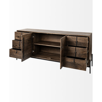 Glenn Sideboard by Mercana in dark brown. Made from unique in a modern style.