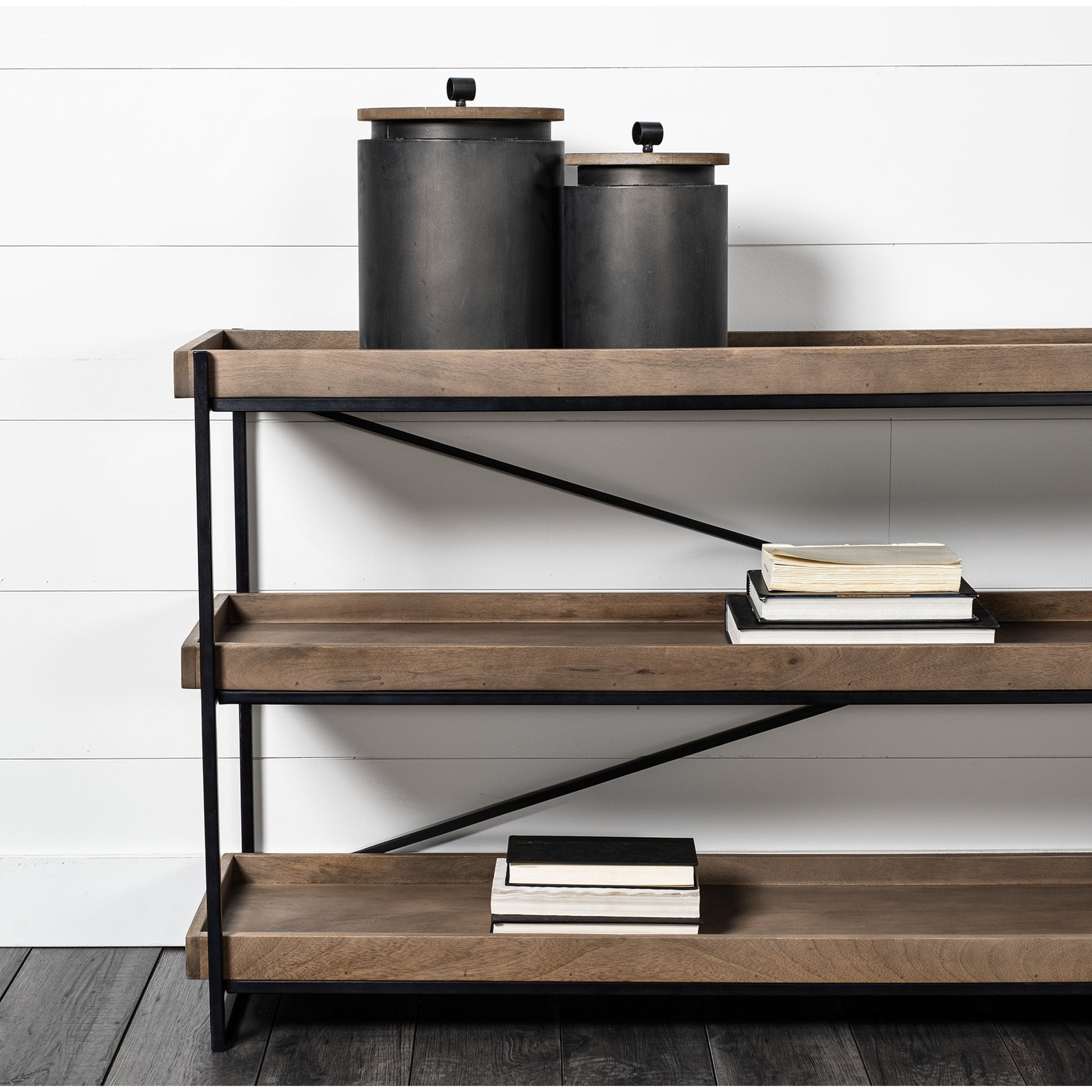 Cyril Gray W Jars Set of Two by Mercana in gunmetal grey. Made from unique in a eclectic & global style.