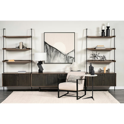 Grace Shelving Unit by Mercana in two-tone brown. Made from unique in a modern style.