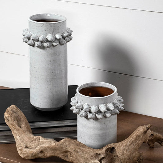 Farmhampton Spoked Vase by Mercana in white. Made from unique in a coastal style.