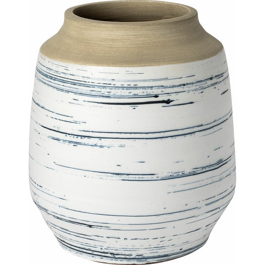 Sonnett Vase by Mercana in white, blue. Made from unique in a coastal style.