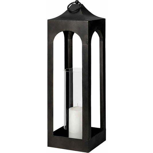 Ina Candle Holder Lantern by Mercana in charcoal. Made from unique in a modern style.